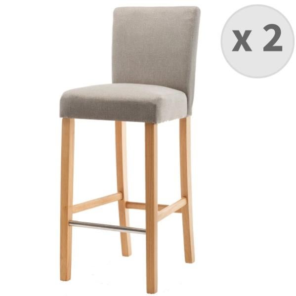 Tabouret de Bar Bois de Hêtre Massif Tissu brun BAR-02-BS/2482 SixBros Tabouret de Bar Bois de Hêtre Massif Tissu brun BAR-02-BS/2482 SixBros